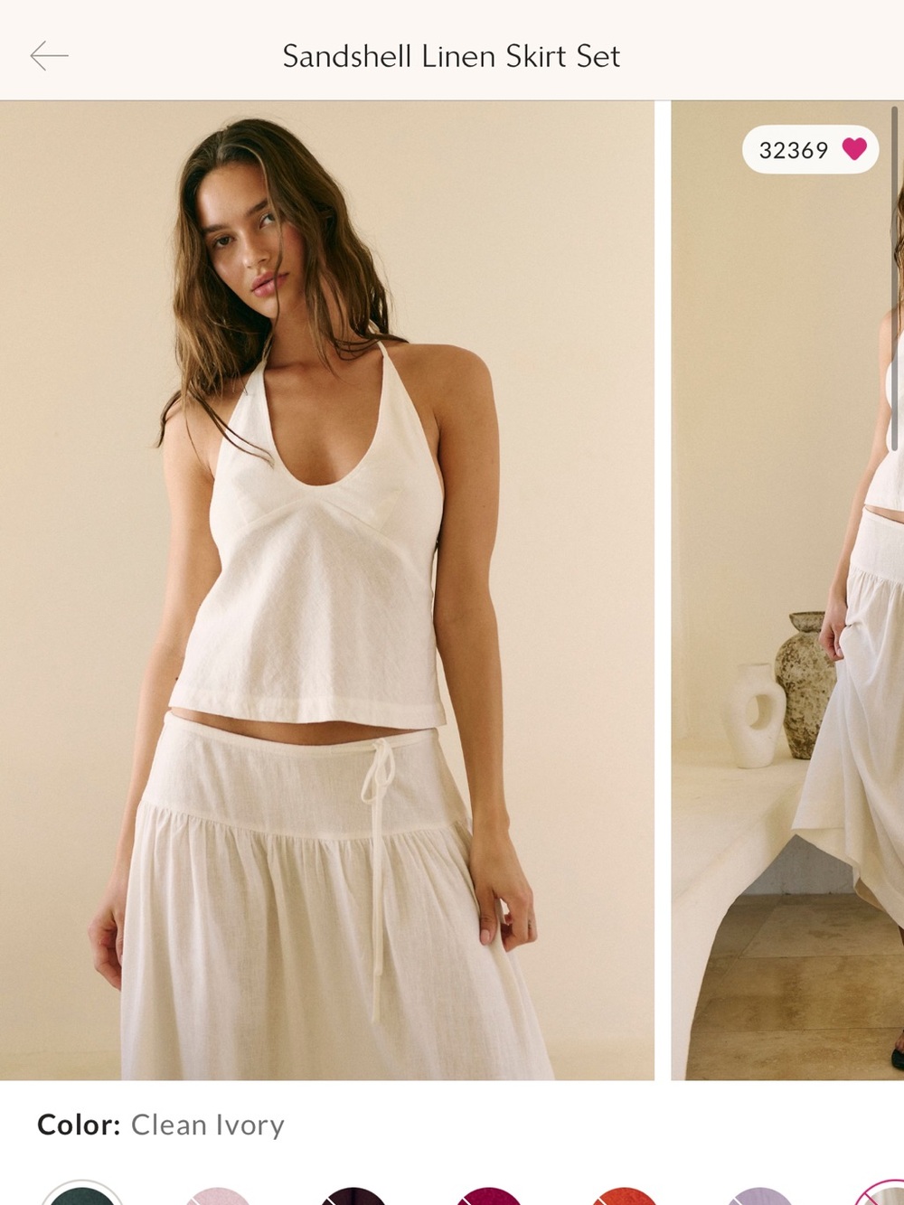 Free people sandshell linen set